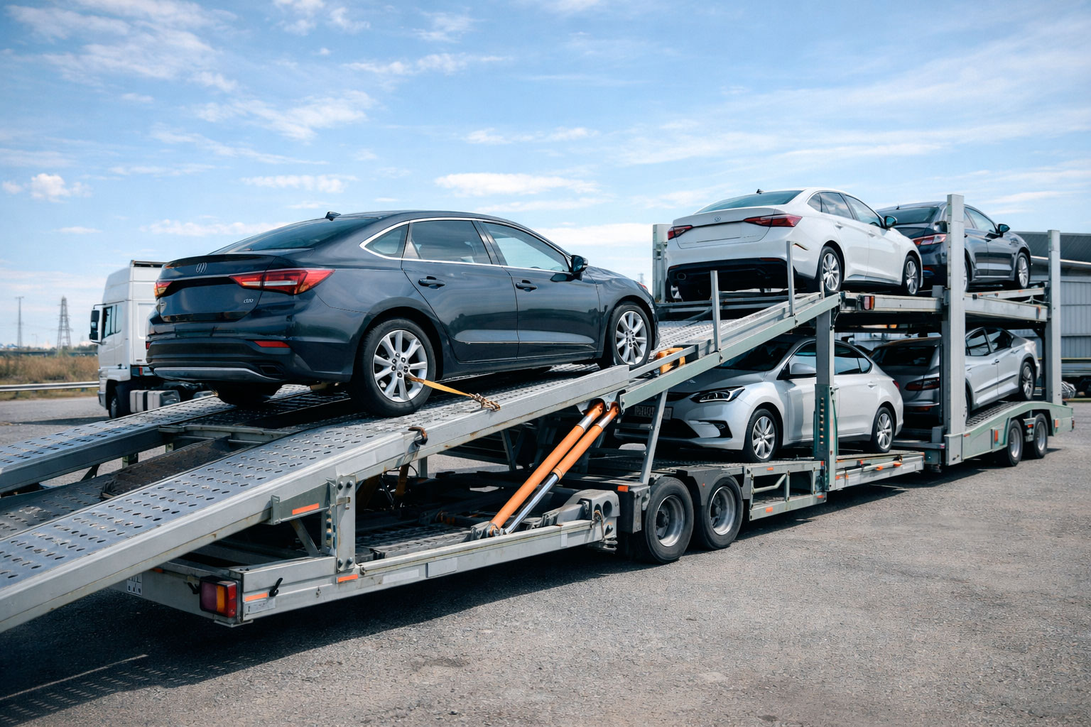 Как автомобили загружаются на автовозы?